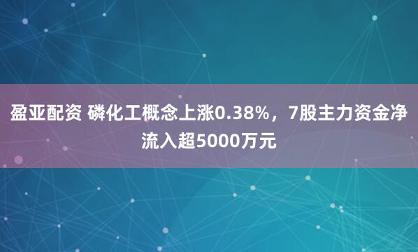 盈亚配资 磷化工概念上涨0.38%，7股主力资金净流入超5000万元